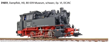 ESU 31651 - Dampflok BR 80 Museumslok, DR, Ep. VI - DC/AC-Sound
